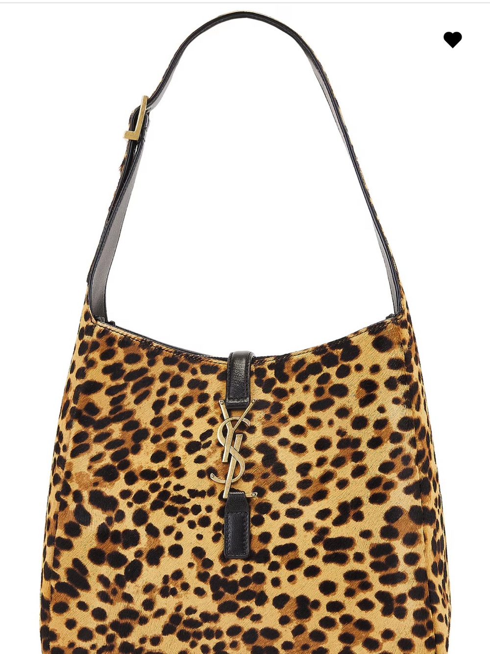 Saint Laurent Leopard-Print Shoulder Bag in Brown and Black